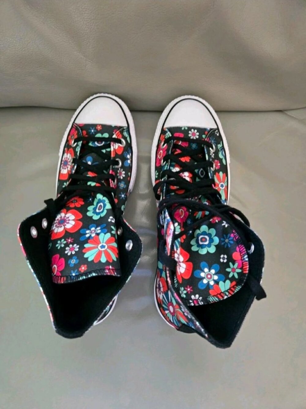 NEW Womens Converse Chuck Taylor All Star Lift Hi Black Y2K Floral Platform 9 - Picture 3 of 6